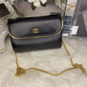 Gucci Vintage Black and Gold Women's Bag
